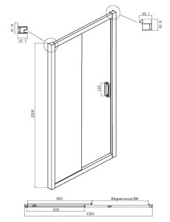 Душевой уголок Ambassador Forsa 17021120AX-80AX 140x80см хром/прозрачное